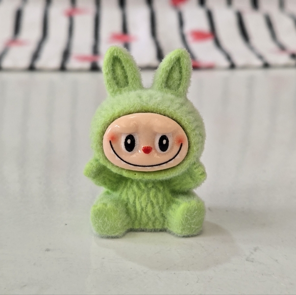 Other - 🍒🍒 Cute Lime Green Mini Fuzzy Labubu Figurine